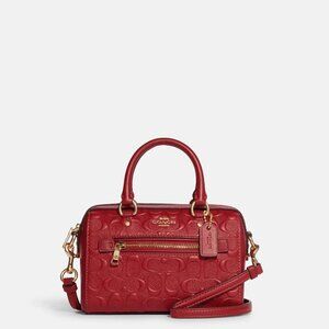 Coach Mini Rowan Crossbody Satchel In Signature Leather - 1941 Red - CC944
